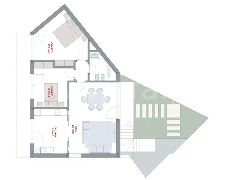 Andar Moradia T2 / Viseu, Aguieira