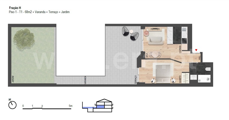 Apartamento T1 / Porto, Cedofeita, Santo Ildefonso, Sé, Miragaia, São Nicolau e Vitória