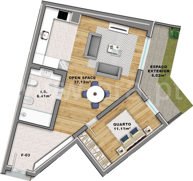 Apartamento T1 com Novo Vila Nova de Gaia, Santa Marinha e São Pedro da Afurada - 1297995 - 6