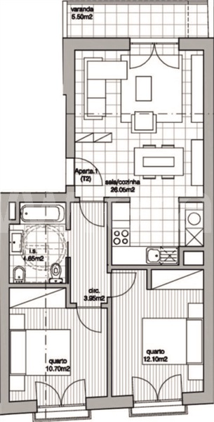 Apartamento T2 Chaves, Santa Maria Maior - 1481659 - 1