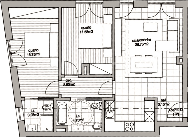 Apartamento T2 Chaves, Santa Maria Maior - 1481779 - 2