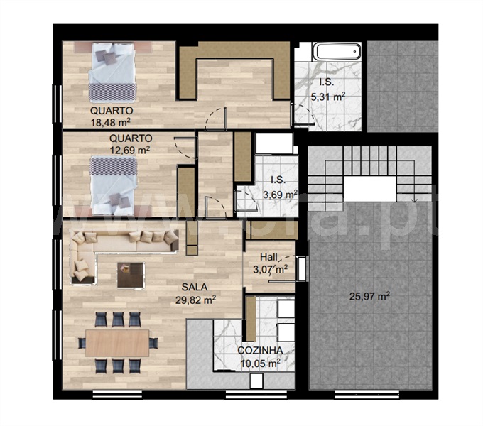 Apartamento T2 com Novo Oliveira do Hospital, Vale de Ferreiros - 1282299 - 7
