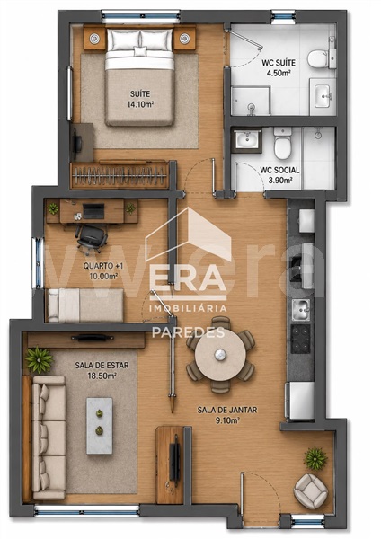 Apartamento T2 / Paredes, Baltar