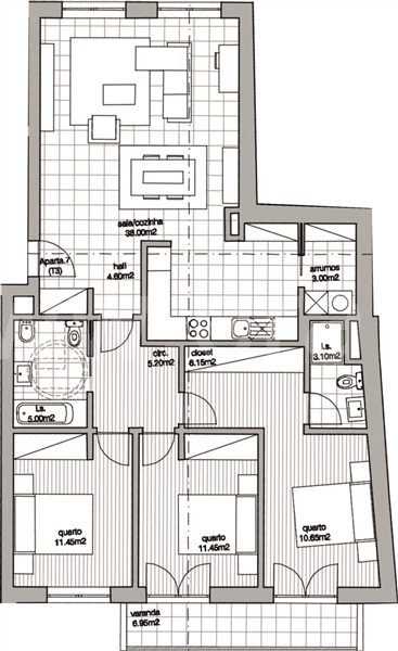 Apartamento T3 Chaves, Santa Maria Maior - 1481830 - 2