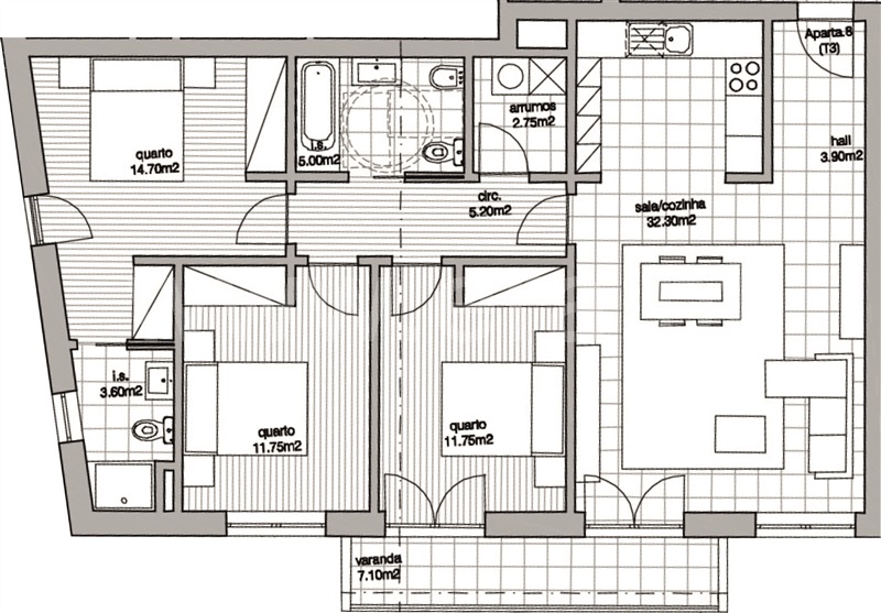 Apartamento T3 Chaves, Santa Maria Maior - 1481833 - 2