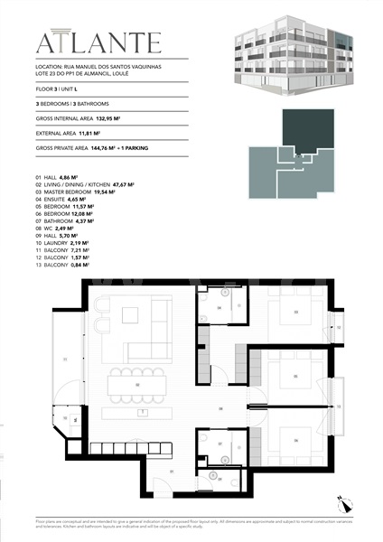 Apartamento T3 à venda em Almancil Centro, Loulé — foto 2